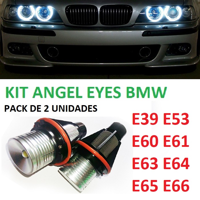 PACK ANGEL EYES LED BMW E39 E53 E60 E61 E63 E64 E65 E66 Blanco 6000k XENON Serie 5 E39 Serie 5 E60 E61 Serie 6 E63 E64 Serie 7 E65 E66 X5 E53 CANBUS