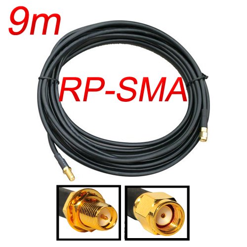 ALARGADOR rp-SMA WIFI MACHO HEMBRA 9m extender el cable para la instalación router mejorar señal internet receptor