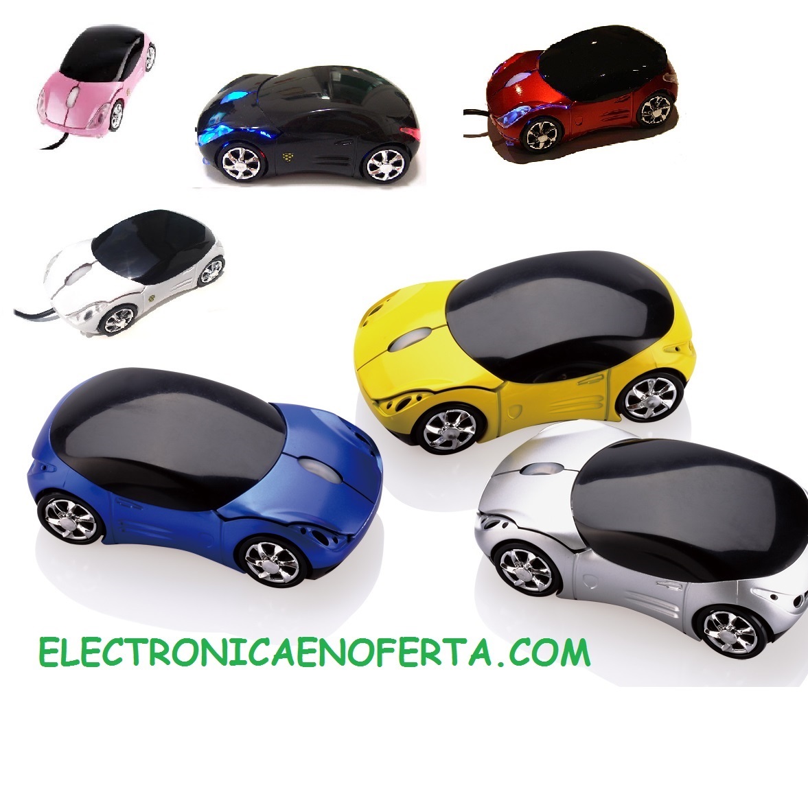 Raton usb con forma de coche de colores optico laser 2 botones y rueda windows linux android tablet mac ordenador movil portatil pc universal