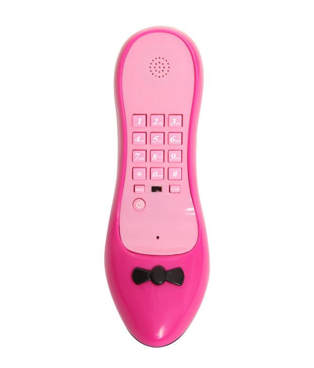 fabuloso telefono fijo con forma de zapato de tacon original elegante decorativo color rosa para havitación de niña adolescente