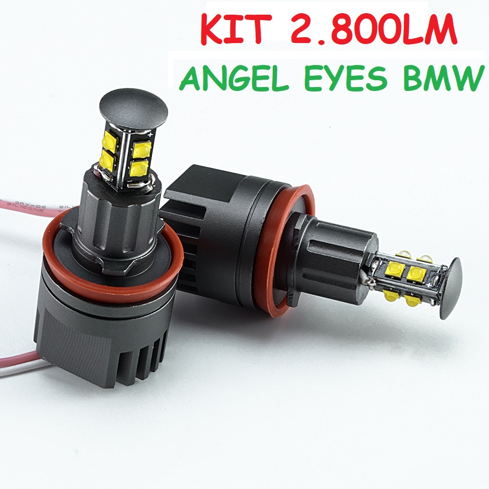 Kit led con luz blanca para faros angel eyes ojos de angel luces de antiniebla universal y especifico BMW compatible con H11 H8 H9 H16 Alta potencia 6500k